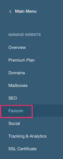 wix favicon menu